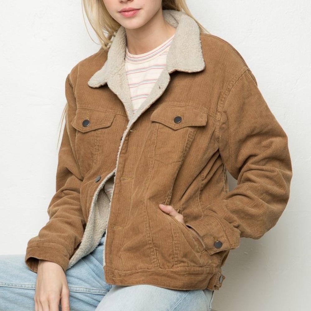 Brandy Melville RARE Elisha Fur Corduroy Jacket